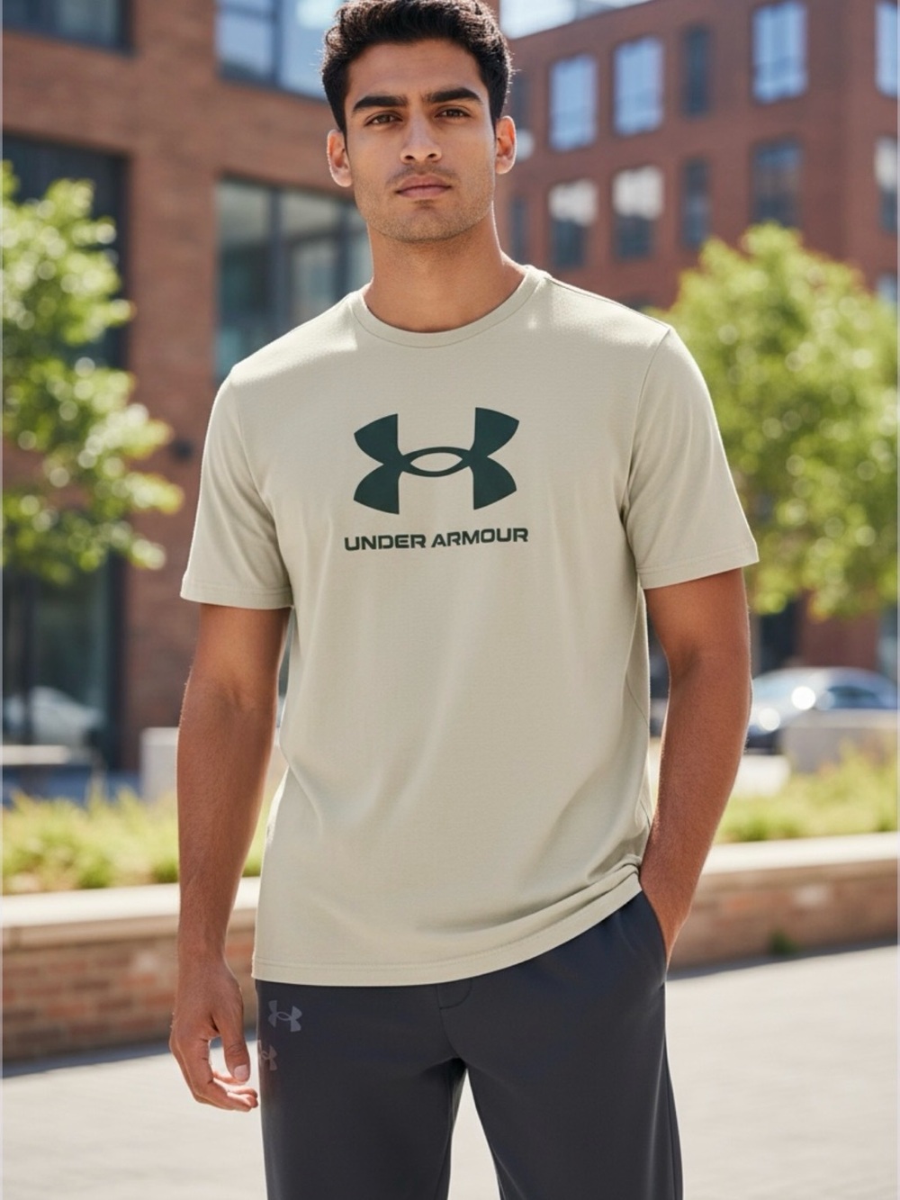UNDER ARMOUR Youth XL White Logo Short-Sleeve T-Shirt Heatgear